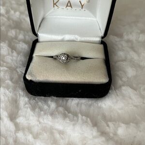 Kay Jewelers Silver and Diamond Twist Ring